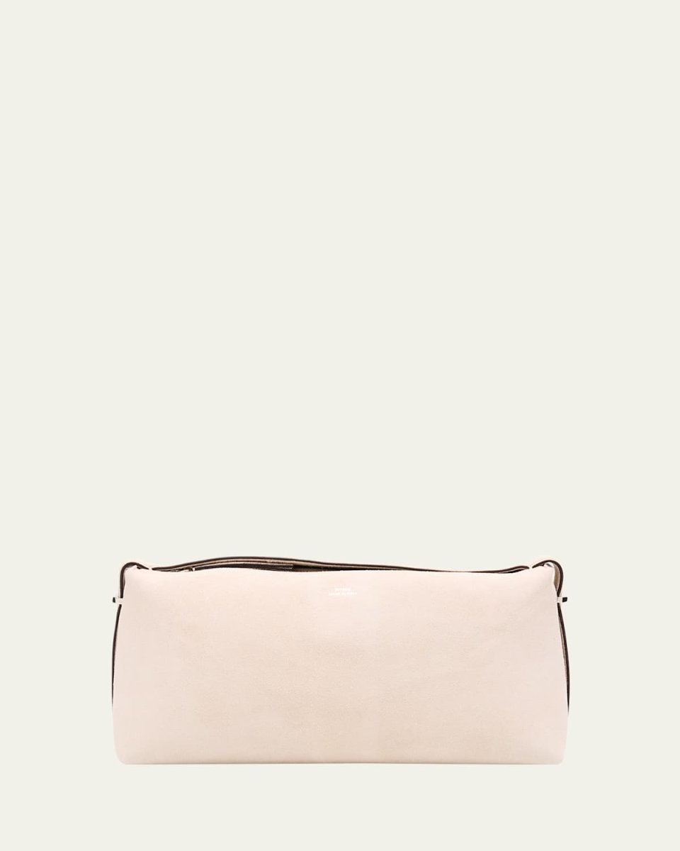 Belted Suede Clutch Bag